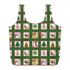 Christmas-paper-christmas-pattern Full Print Recycle Bag (l) by Grandong