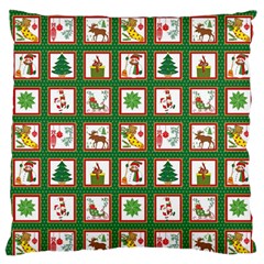 Christmas-paper-christmas-pattern Large Premium Plush Fleece Cushion Case (two Sides) by Grandong