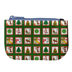 Christmas-paper-christmas-pattern Large Coin Purse by Grandong