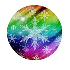 Christmas-snowflake-background Mini Round Pill Box (pack Of 5) by Grandong