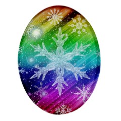 Christmas-snowflake-background Oval Glass Fridge Magnet (4 Pack) by Grandong