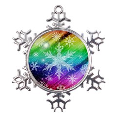 Christmas-snowflake-background Metal Large Snowflake Ornament by Grandong