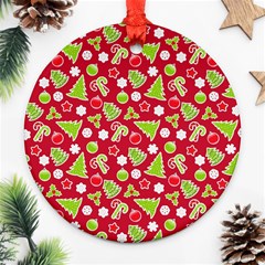 Christmas-paper-scrapbooking-pattern Ornament (round) by Grandong