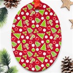 Christmas-paper-scrapbooking-pattern Ornament (Oval) Front