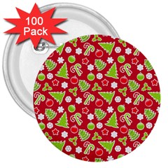 Christmas-paper-scrapbooking-pattern 3  Buttons (100 Pack)  by Grandong