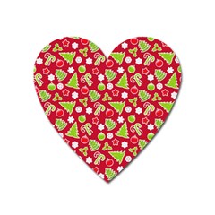 Christmas-paper-scrapbooking-pattern Heart Magnet by Grandong