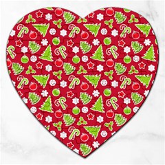 Christmas-paper-scrapbooking-pattern Jigsaw Puzzle (heart) by Grandong