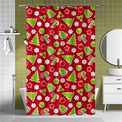 Christmas-paper-scrapbooking-pattern Shower Curtain 48  X 72  (small)  by Grandong