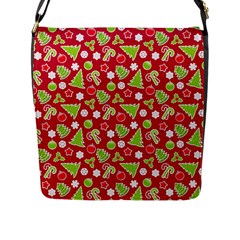 Christmas-paper-scrapbooking-pattern Flap Closure Messenger Bag (l) by Grandong