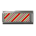 Christmas-color-stripes Superlink Italian Charm (9mm) Front