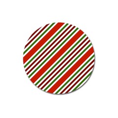 Christmas-color-stripes Magnet 3  (round) by Grandong