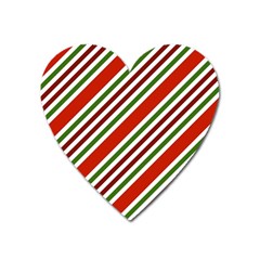 Christmas-color-stripes Heart Magnet by Grandong