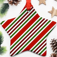 Christmas-color-stripes Star Ornament (two Sides)