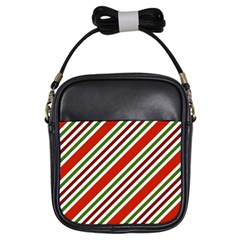 Christmas-color-stripes Girls Sling Bag by Grandong