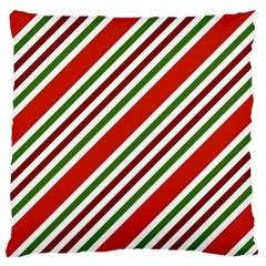 Christmas-color-stripes Large Cushion Case (two Sides) by Grandong