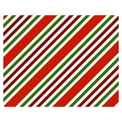 Christmas-color-stripes Two Sides Premium Plush Fleece Blanket (medium) by Grandong