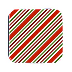 Christmas-color-stripes Square Metal Box (black) by Grandong