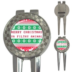 Merry Christmas Ya Filthy Animal 3-in-1 Golf Divots by Grandong