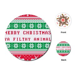 Merry Christmas Ya Filthy Animal Playing Cards Single Design (round) by Grandong