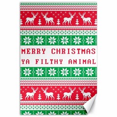 Merry Christmas Ya Filthy Animal Canvas 12  X 18  by Grandong