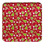 Christmas-paper-scrapbooking-pattern Square Glass Fridge Magnet (4 pack) Front