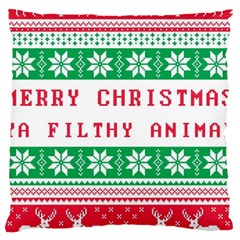 Merry Christmas Ya Filthy Animal Large Cushion Case (one Side) by Grandong