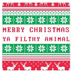 Merry Christmas Ya Filthy Animal Square Satin Scarf (36  X 36 ) by Grandong