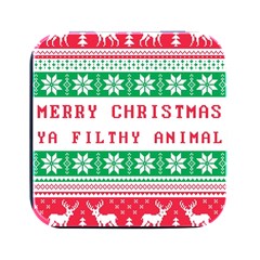 Merry Christmas Ya Filthy Animal Square Metal Box (black)