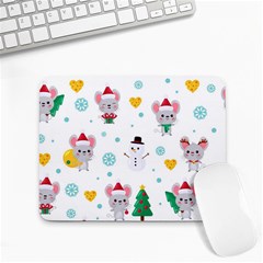 Christmas-seamless-pattern-with-cute-kawaii-mouse Small Mousepad by Grandong