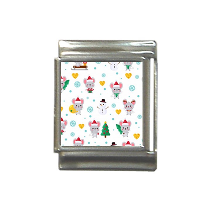 Christmas-seamless-pattern-with-cute-kawaii-mouse Italian Charm (13mm)