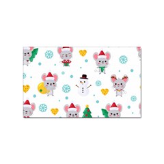 Christmas-seamless-pattern-with-cute-kawaii-mouse Sticker (rectangular) by Grandong