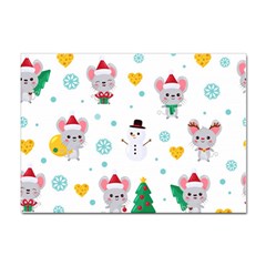 Christmas-seamless-pattern-with-cute-kawaii-mouse Sticker A4 (100 Pack) by Grandong