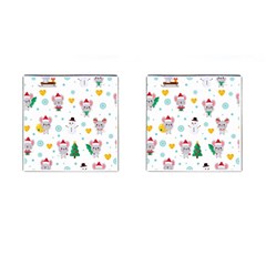 Christmas-seamless-pattern-with-cute-kawaii-mouse Cufflinks (square) by Grandong