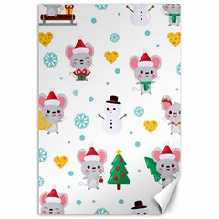 Christmas-seamless-pattern-with-cute-kawaii-mouse Canvas 24  X 36  by Grandong