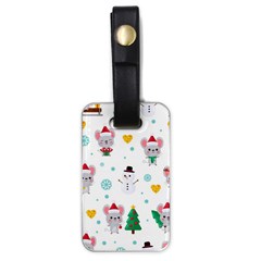 Christmas-seamless-pattern-with-cute-kawaii-mouse Luggage Tag (one Side) by Grandong