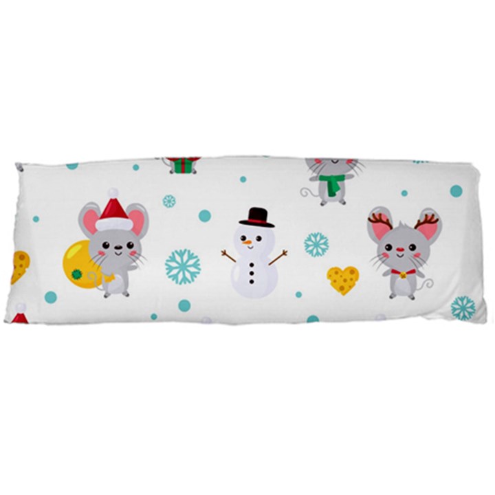 Christmas-seamless-pattern-with-cute-kawaii-mouse Body Pillow Case (Dakimakura)