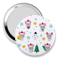 Christmas-seamless-pattern-with-cute-kawaii-mouse 3  Handbag Mirrors by Grandong