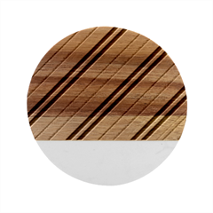 Christmas-color-stripes Marble Wood Coaster (round) by Grandong