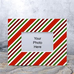 Christmas-color-stripes White Tabletop Photo Frame 4 x6  by Grandong