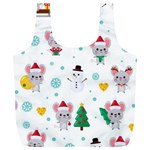 Christmas-seamless-pattern-with-cute-kawaii-mouse Full Print Recycle Bag (XL) Front