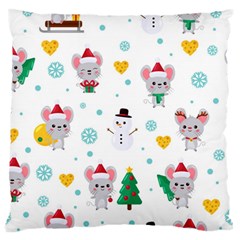 Christmas-seamless-pattern-with-cute-kawaii-mouse Standard Premium Plush Fleece Cushion Case (one Side) by Grandong