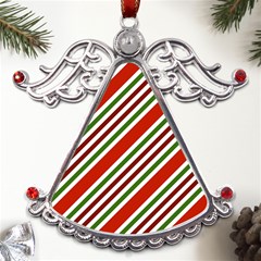 Christmas-color-stripes Metal Angel With Crystal Ornament by Grandong