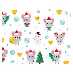 Christmas-seamless-pattern-with-cute-kawaii-mouse Two Sides Premium Plush Fleece Blanket (medium) by Grandong