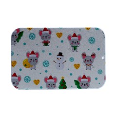 Christmas-seamless-pattern-with-cute-kawaii-mouse Open Lid Metal Box (silver)   by Grandong