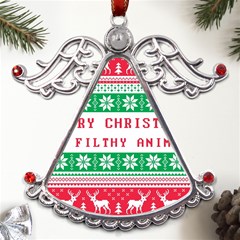 Merry Christmas Ya Filthy Animal Metal Angel With Crystal Ornament by Grandong