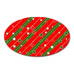 Christmas-paper-star-texture     - Oval Magnet