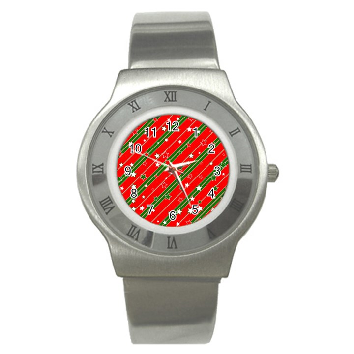 Christmas-paper-star-texture     - Stainless Steel Watch