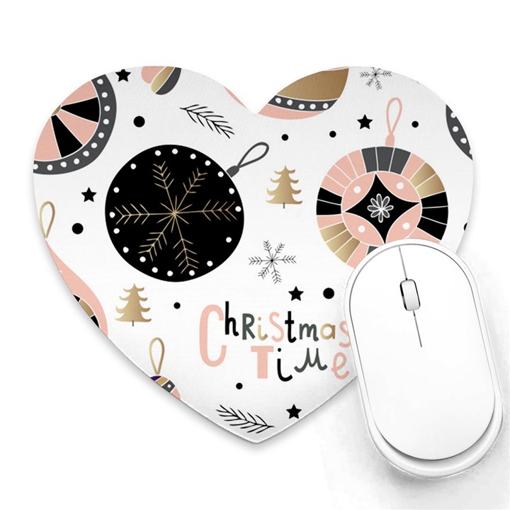 Christmas Time Heart Mousepad