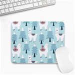 Christmas-tree-cute-lama-with-gift-boxes-seamless-pattern Small Mousepad Front