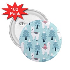 Christmas-tree-cute-lama-with-gift-boxes-seamless-pattern 2 25  Buttons (100 Pack)  by Grandong